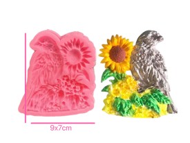 Molde silicona margaritas con pajarito